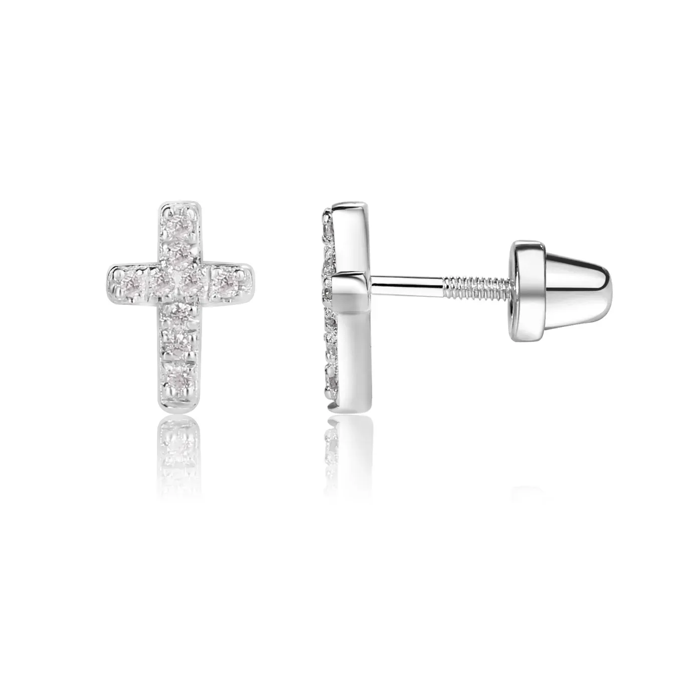 Sterling Silver Cross  Earrings
