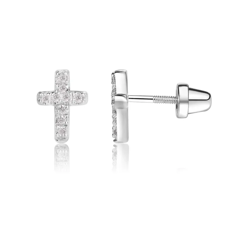 Sterling Silver Cross  Earrings