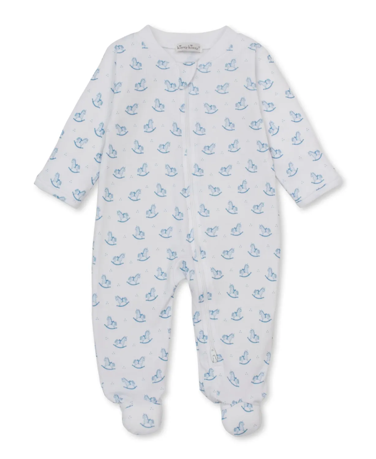 Gingham Rockers Footie in Blue