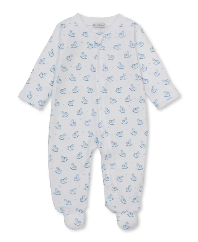 Gingham Rockers Footie in Blue