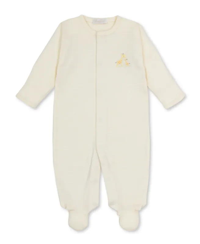 Giraffe Love Embroidered Premier Footie