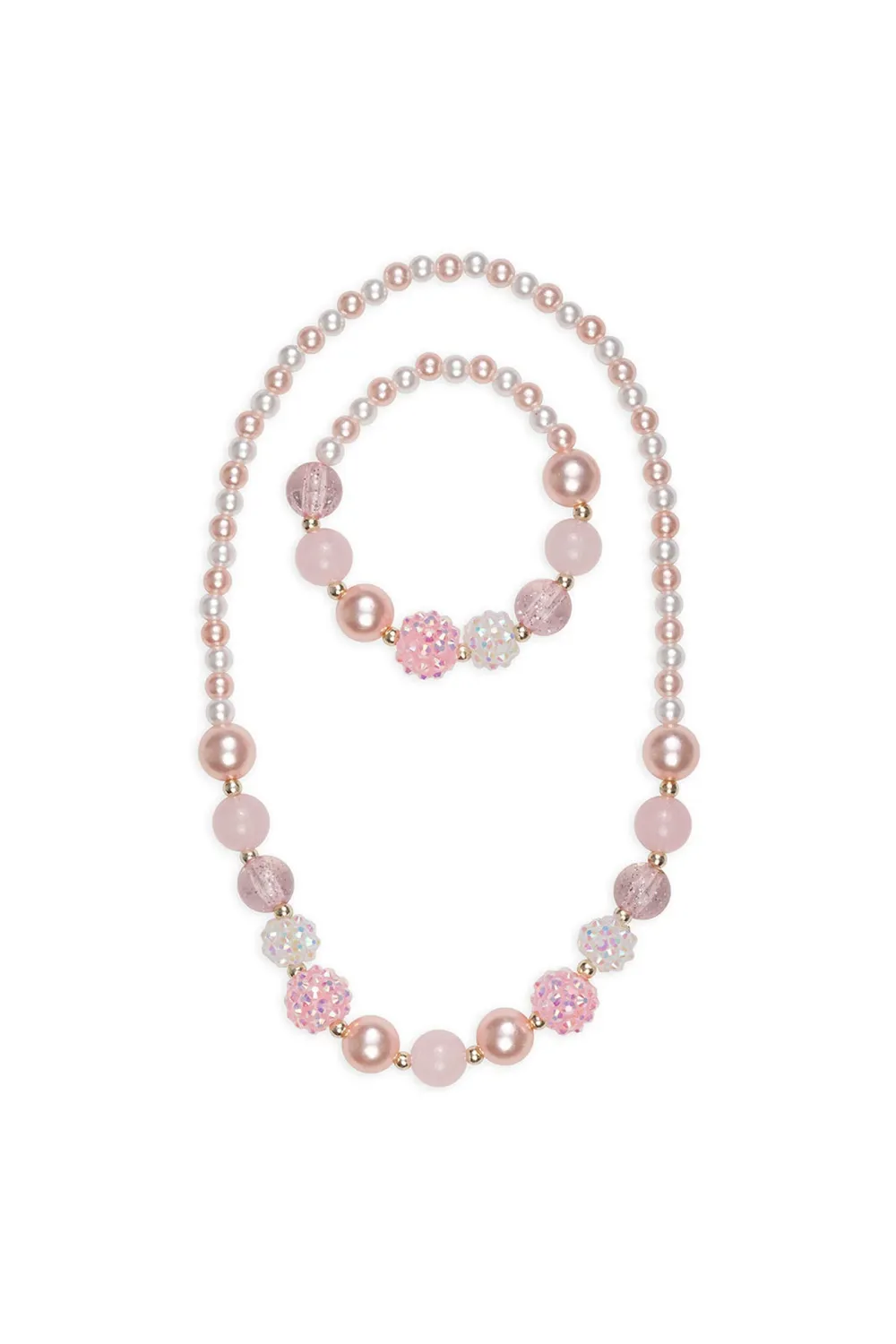 Pinky Pearl Necklace and Bracelet