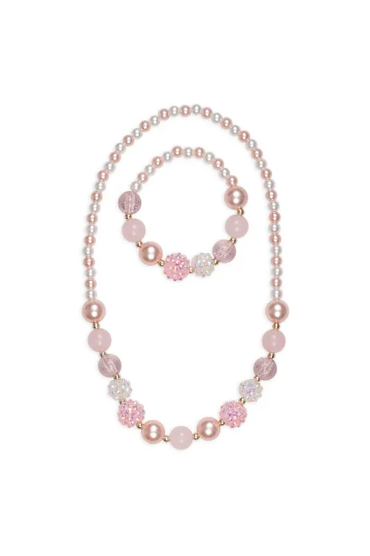 Pinky Pearl Necklace and Bracelet