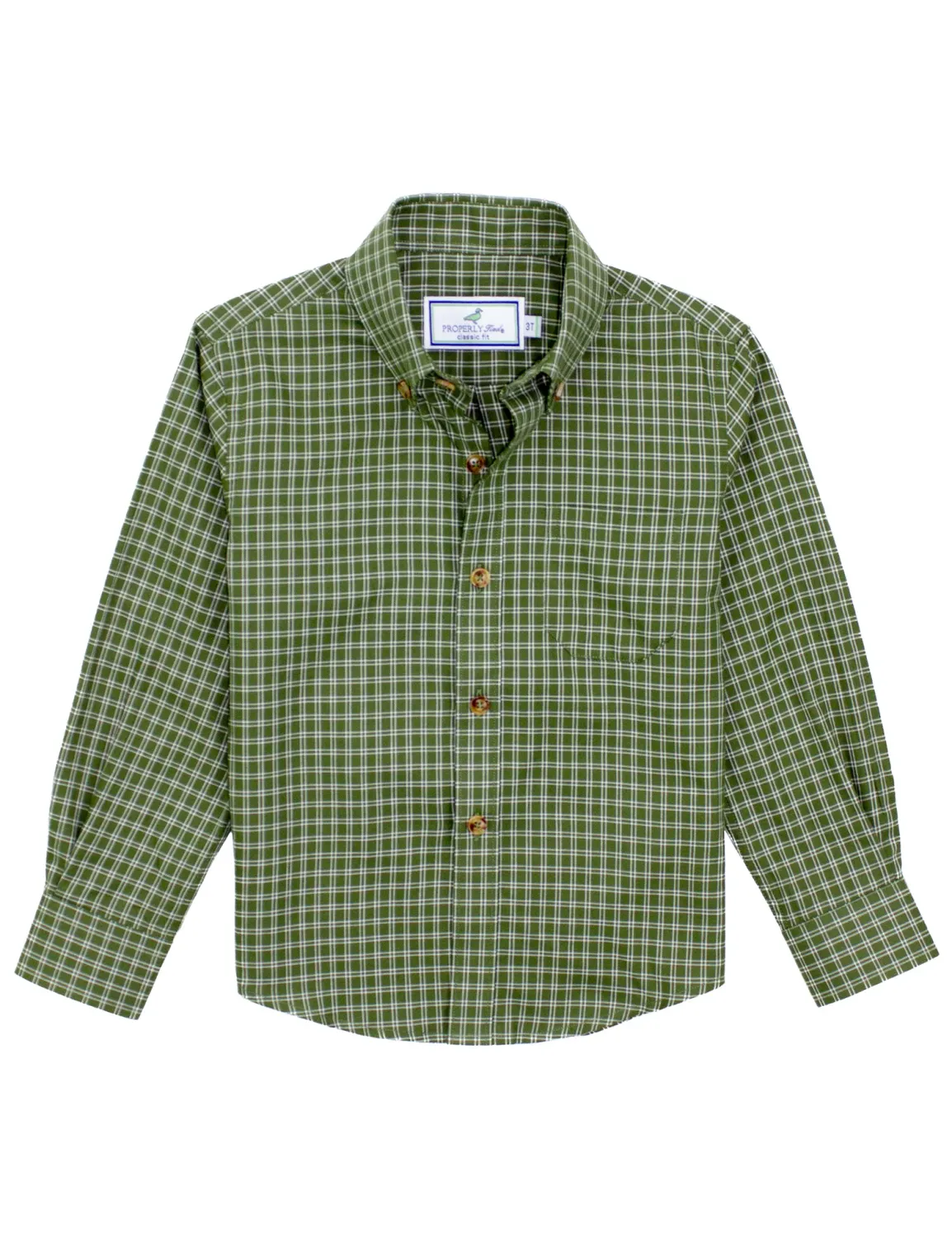 Boys Seasonal Sportshirt In Cypress Needle