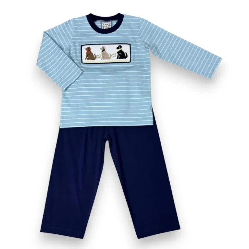Playful Pups Smocked Boys Pant Set