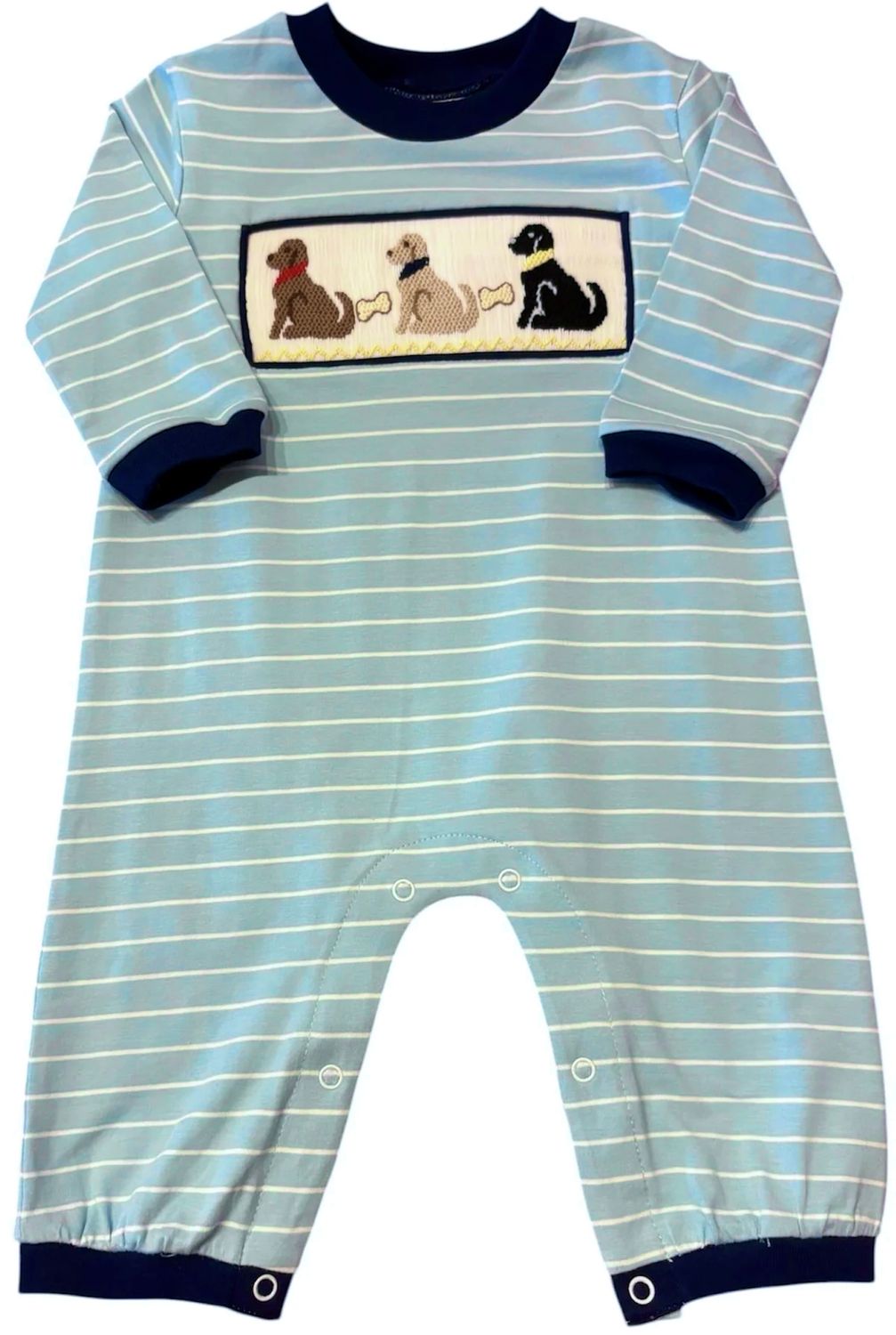 Playful Pups Smocked Boys Romper