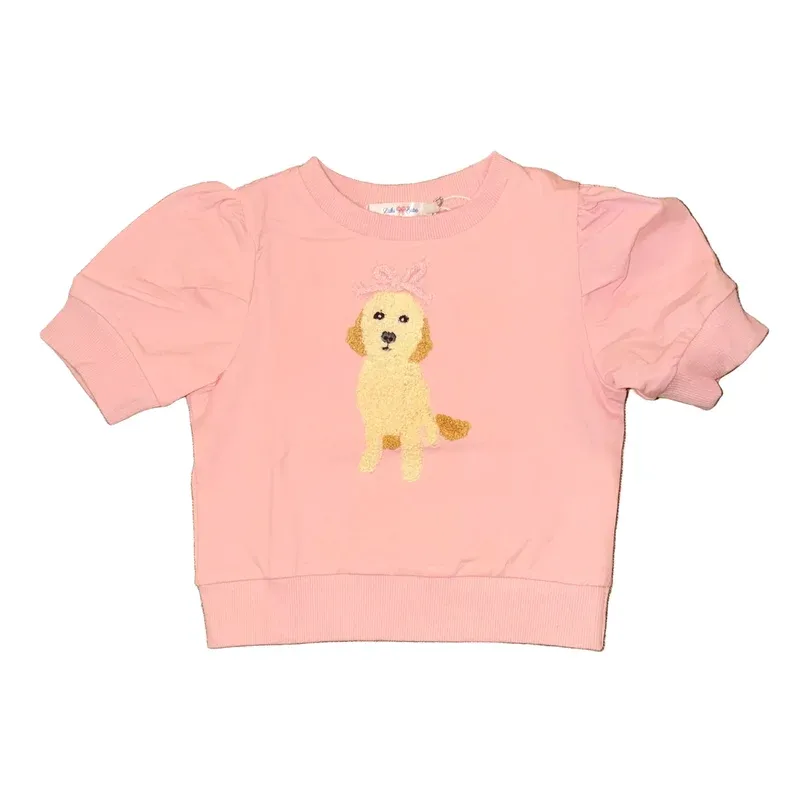 Pink Puff Short Sleeve Puppy Top