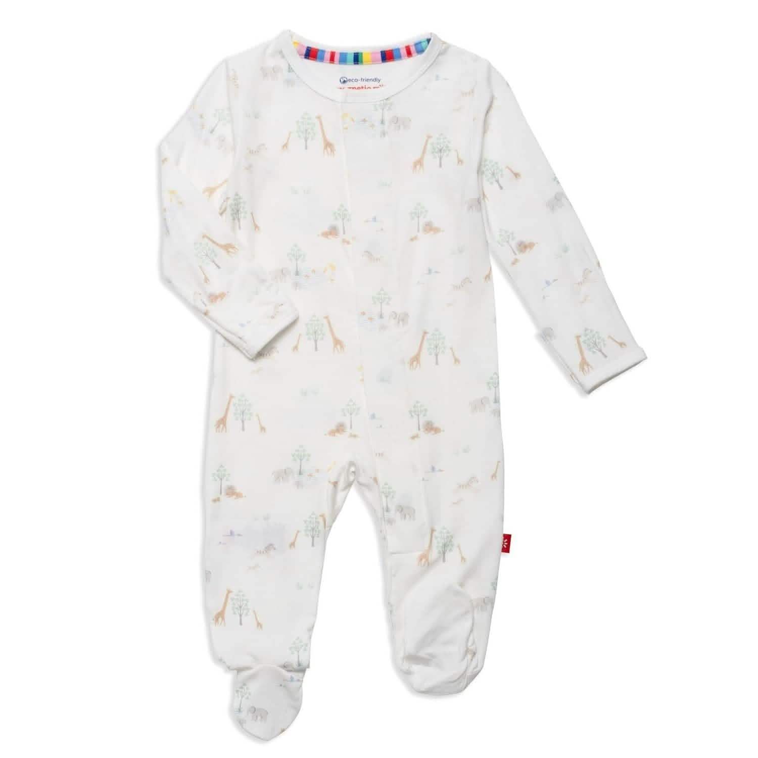 White Serene Safari Modal Footie