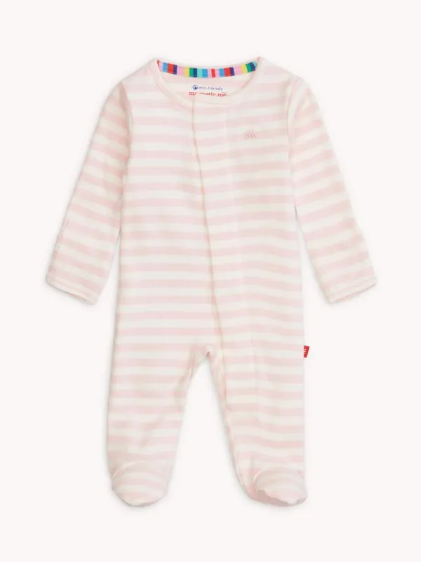 Pink Stripe Organic Cotton Footie