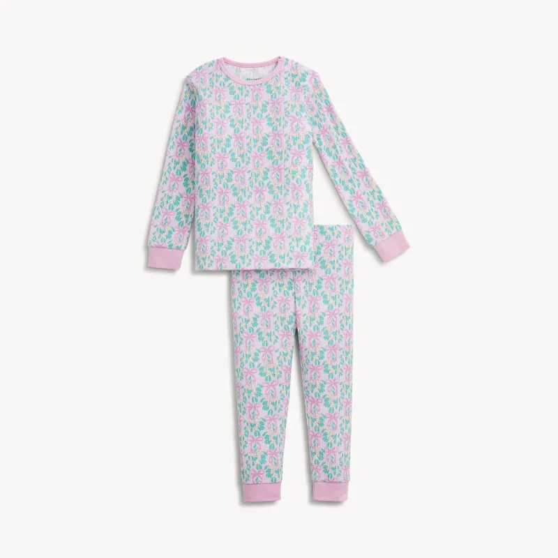 Mistle Bow Waffle PJ Set