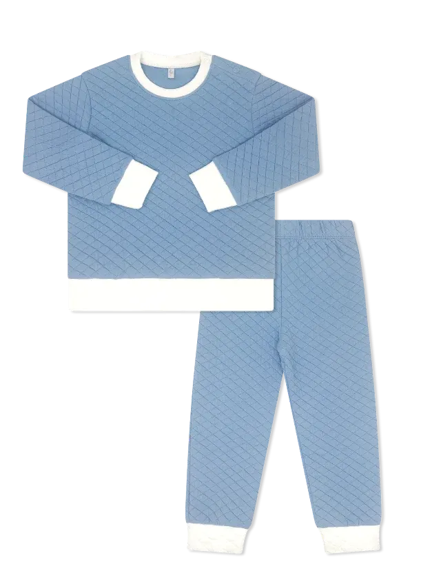 Harris Quilted Playsuit Baylor Blue