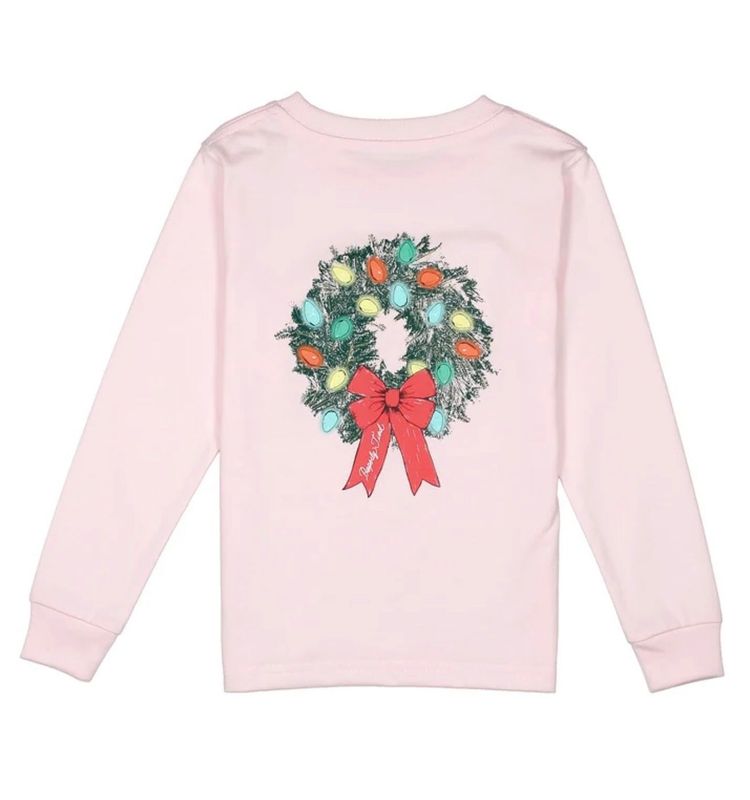 Wreath Girls Rose Long Sleeve