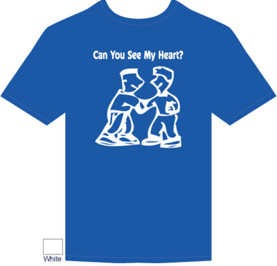 Can You See My Heart? Bible Word T-shirt - Royal Blue & White-Men/ Unisex