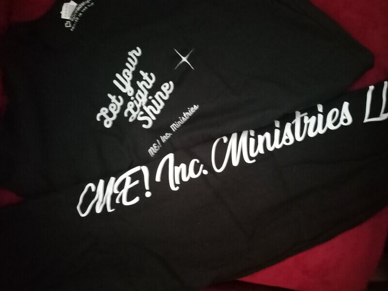 ME! Inc. Ministries- Let Your Light Shine BLack and White T-shirt or Stretch pants 