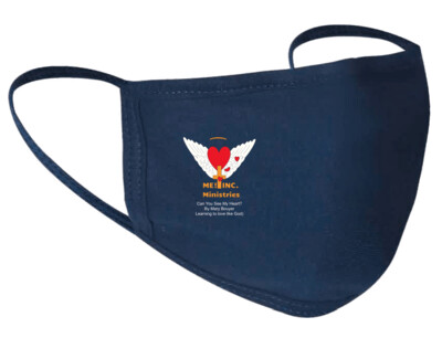 ME! Inc. Ministries: Can You See My Heart? Navy Blue Cotton Mask ME! Inc. Ministries: Can You See My Heart? Navy Blue Cotton Mask