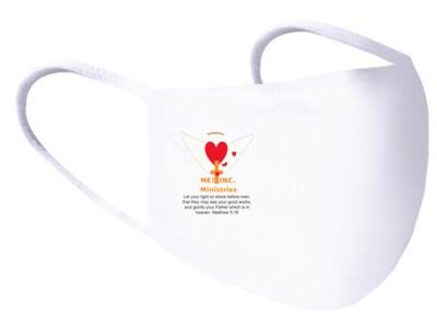 ME! Inc Ministries, LET YOUR LIGHT SHINE- White Cotton Mask ME! Inc Ministries, LET YOUR LIGHT SHINE- White Cotton Mask