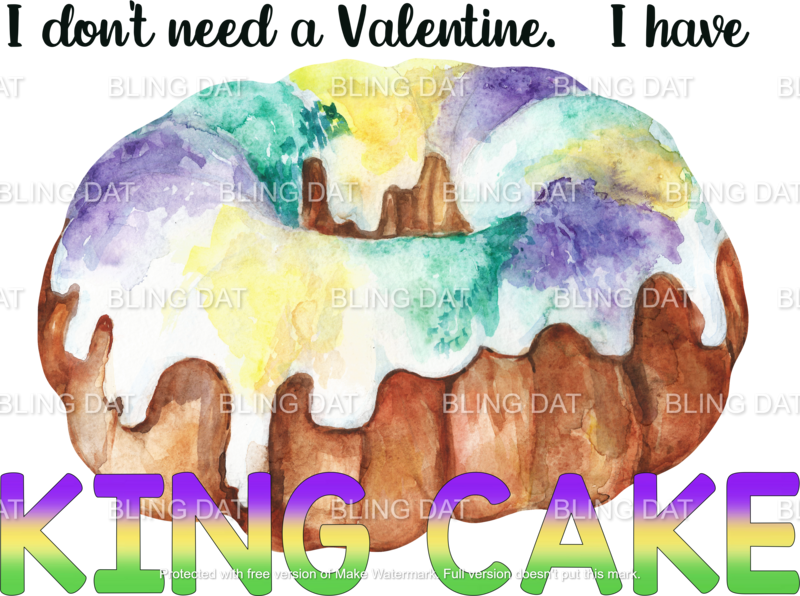 Valentine King Cake Heat Transfer