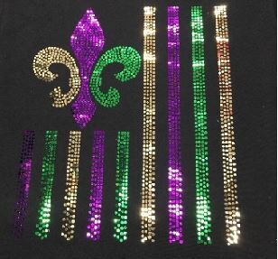 Mardi Gras Flag Spangle Transfer