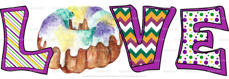 Love King Cake Heat Transfer