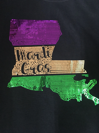 Mardi Gras Flag Spangle Transfer