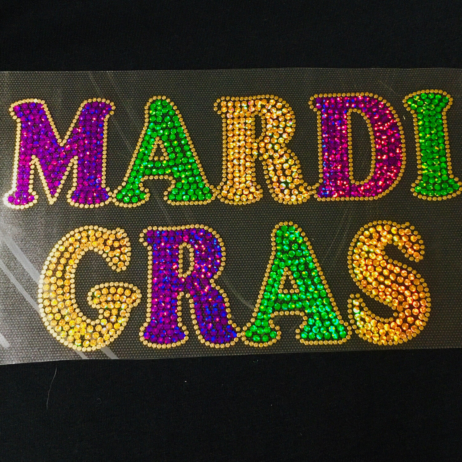Bling Mardi Gras Spangle Transfer
