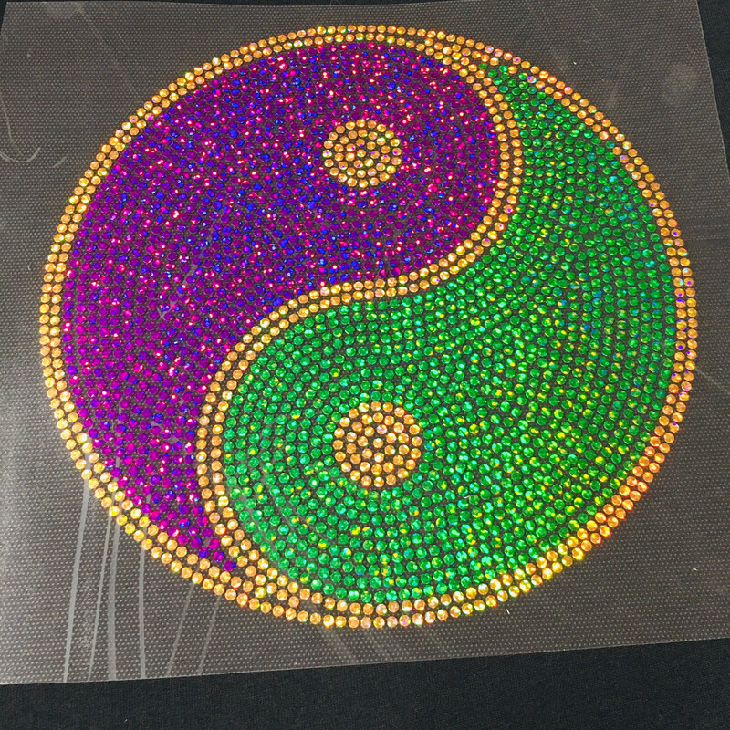 Ying Yang Mardi Gras Spangle Transfer