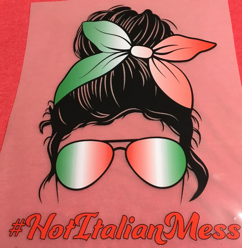 Messy Bun Italian Heat Transfer