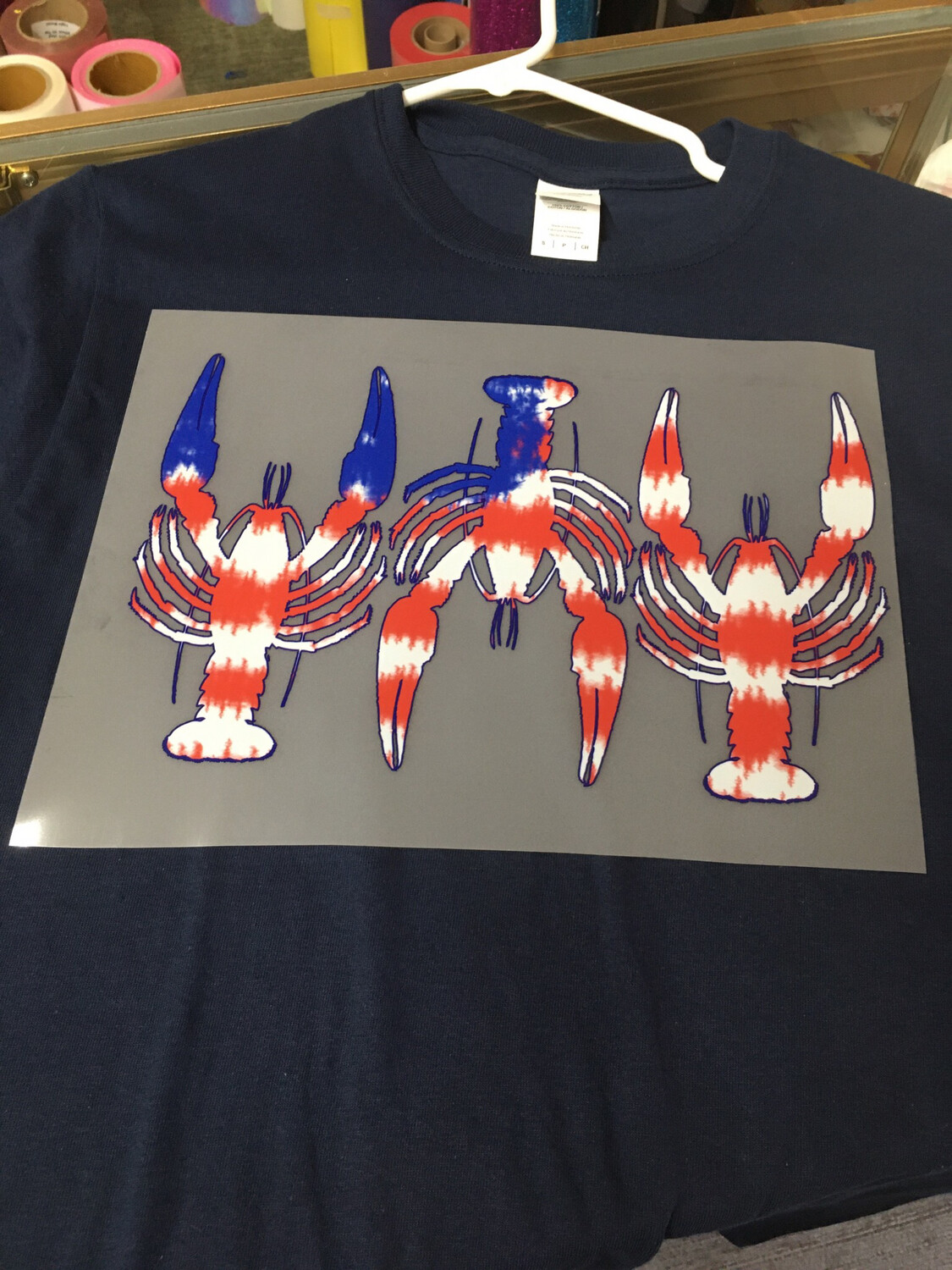 Red, White, And Blue Crawfish  Heat Transfer
