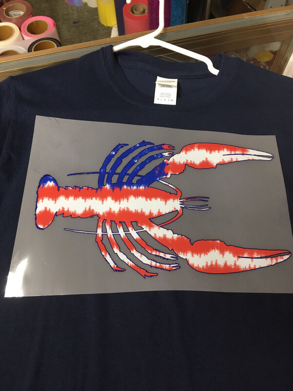 Crawfish  American Flag Heat Transfer