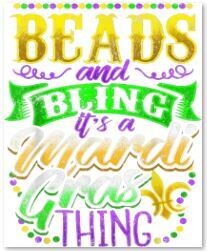 Mardi Gras Beads and Bling DTF Heat Transfer
