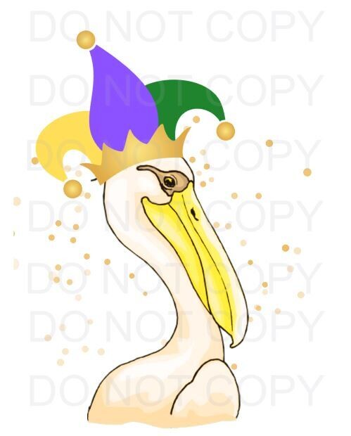 Mardi Gras Pelican 2 DTF Heat Transfer