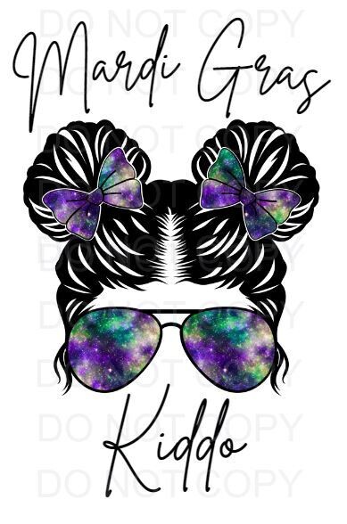 Mardi Gras Kiddo DTF Heat Transfer