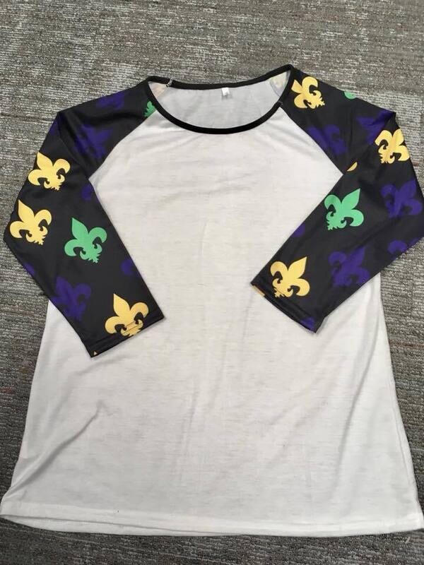 Fleur de Lis Mardi Gras Raglan