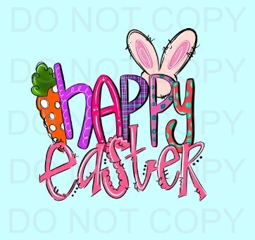 Happy Easter  Print DTF Heat Transfer