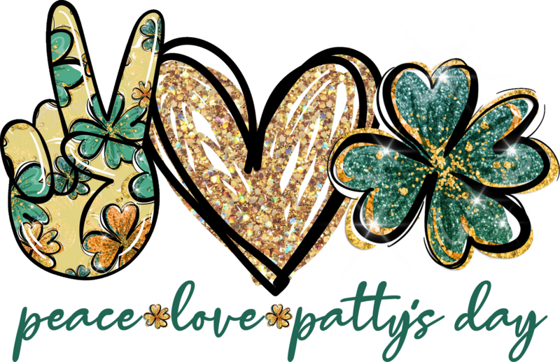 Peace Love Patty&#39;s Day DTF Heat Transfer