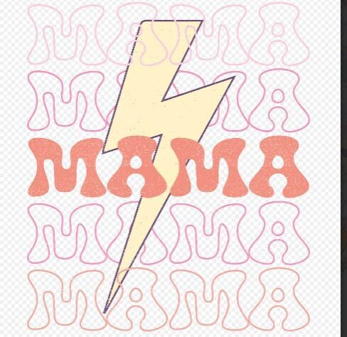 Mama with Lightning DTF Heat Transfer