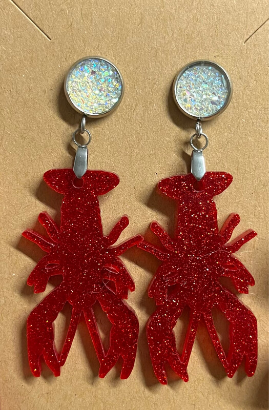 Druzy Crawfish Earrings