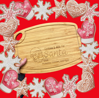 Engraved Cookies and Milk For Santa Board
