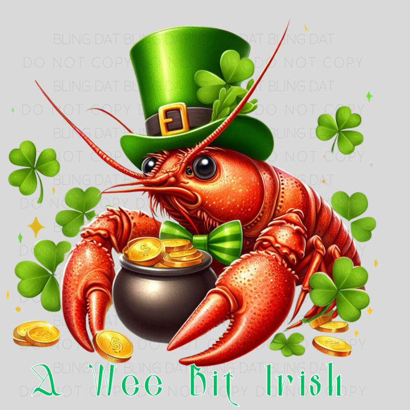 Irish Crawfish DTF Heat Transfer