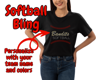 Personalized Softball Bling Shirt