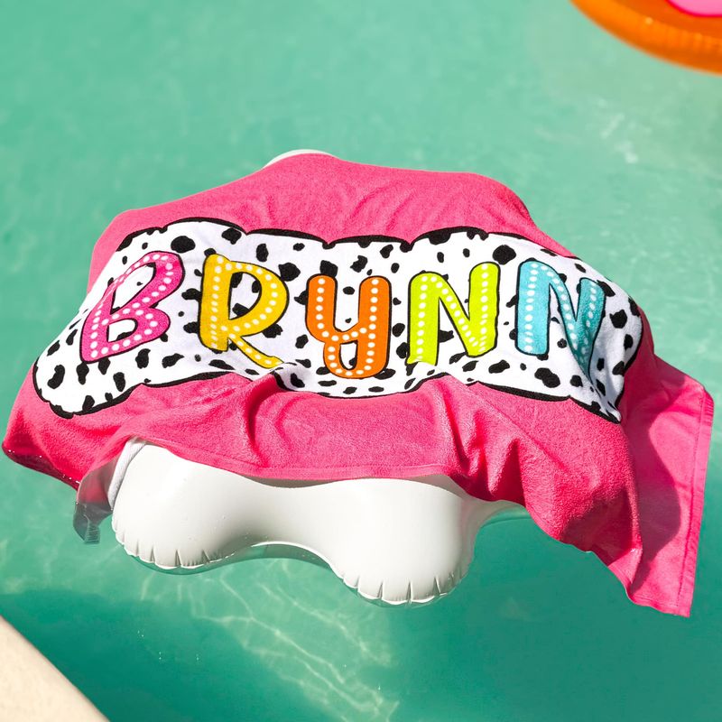 PERSONALIZED TRENDY DOT BEACH TOWEL