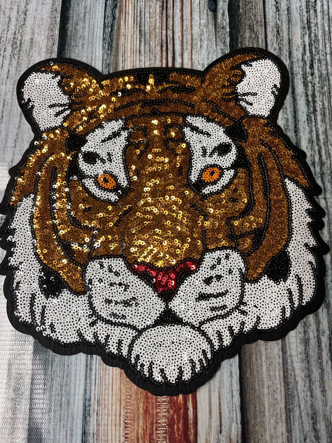 Sequin Tiger Head Patch