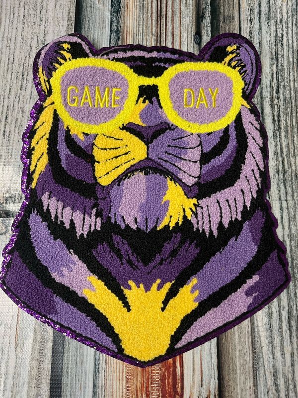 Chenille Game Day Tiger Head Patch