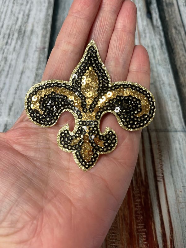 Sequin Fleur De Lis Cap Patch