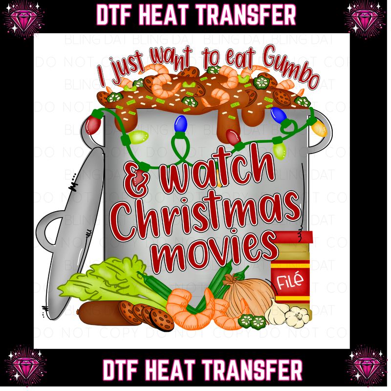 Gumbo and Christmas Movies DTF Transfer