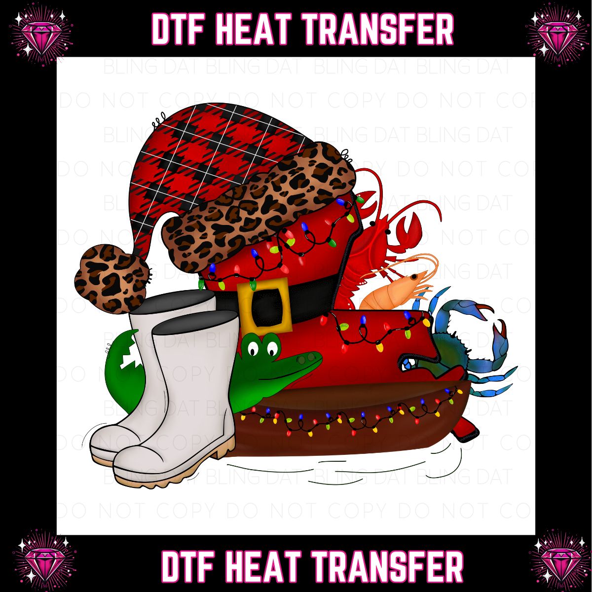 Louisiana Christmas DTF Transfer