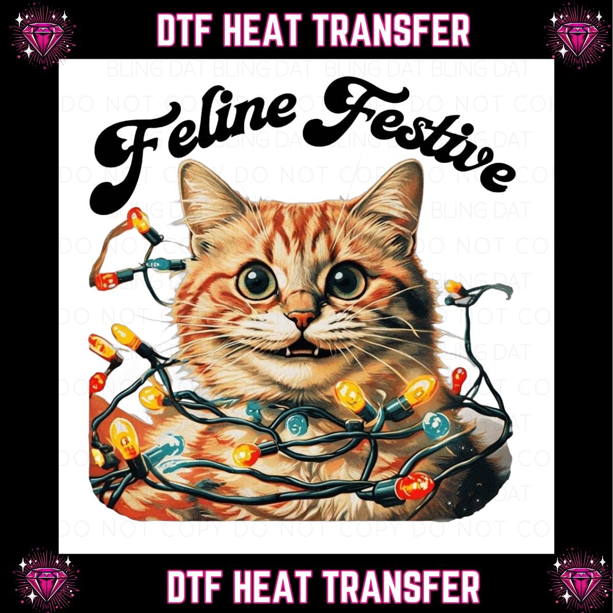 Feline Festive Christmas  DTF Transfer