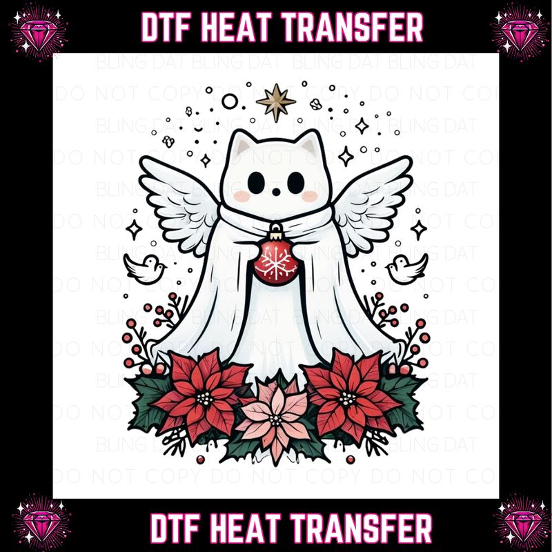 Cat Angel  Christmas DTF Transfer