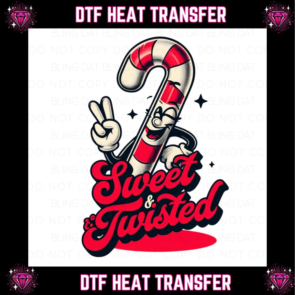 Christmas Candy Cane DTF Transfer