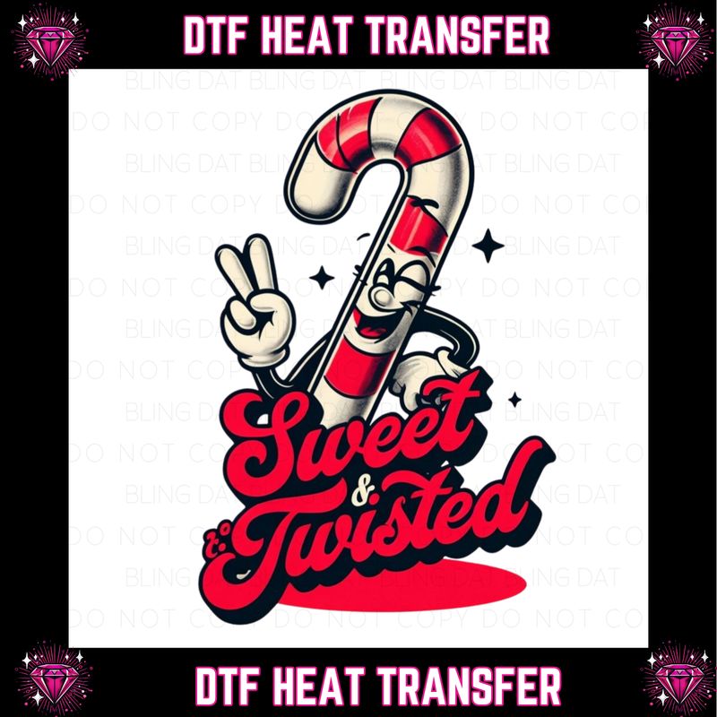 Christmas Candy Cane DTF Transfer